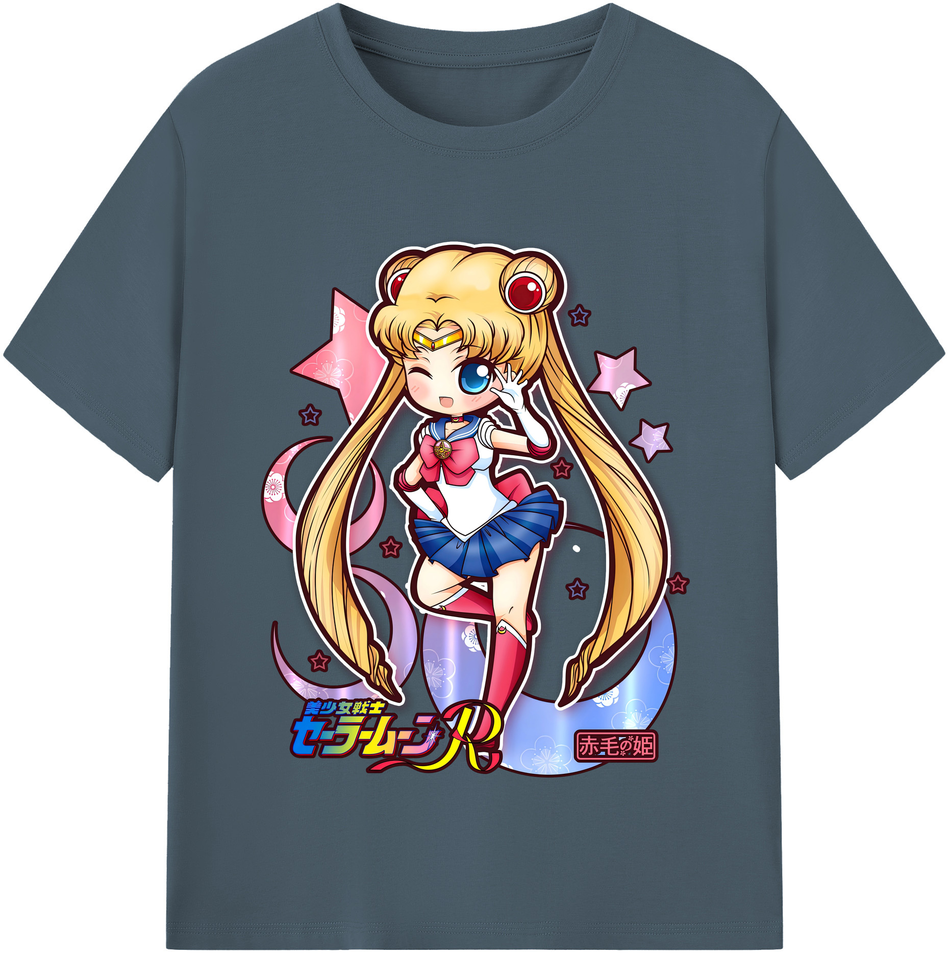 （画像用） 美少女戦士セーラームーン 月野 うさぎ つきの うさぎ Sailor Moon Tsukino Usagi 綿100％半袖Tシャツ（フロントプリント）